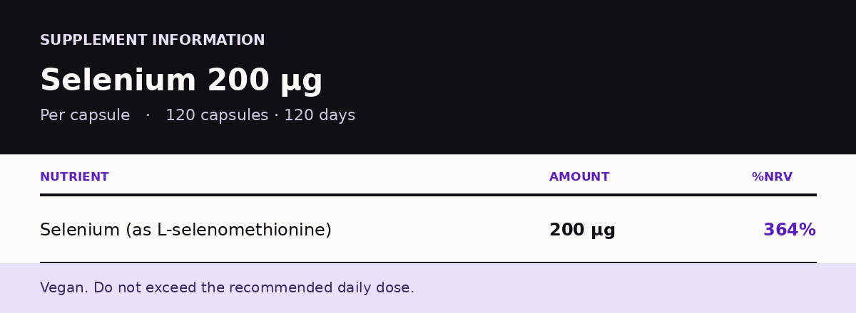 Selenium 200µg — Thyroid & Immune