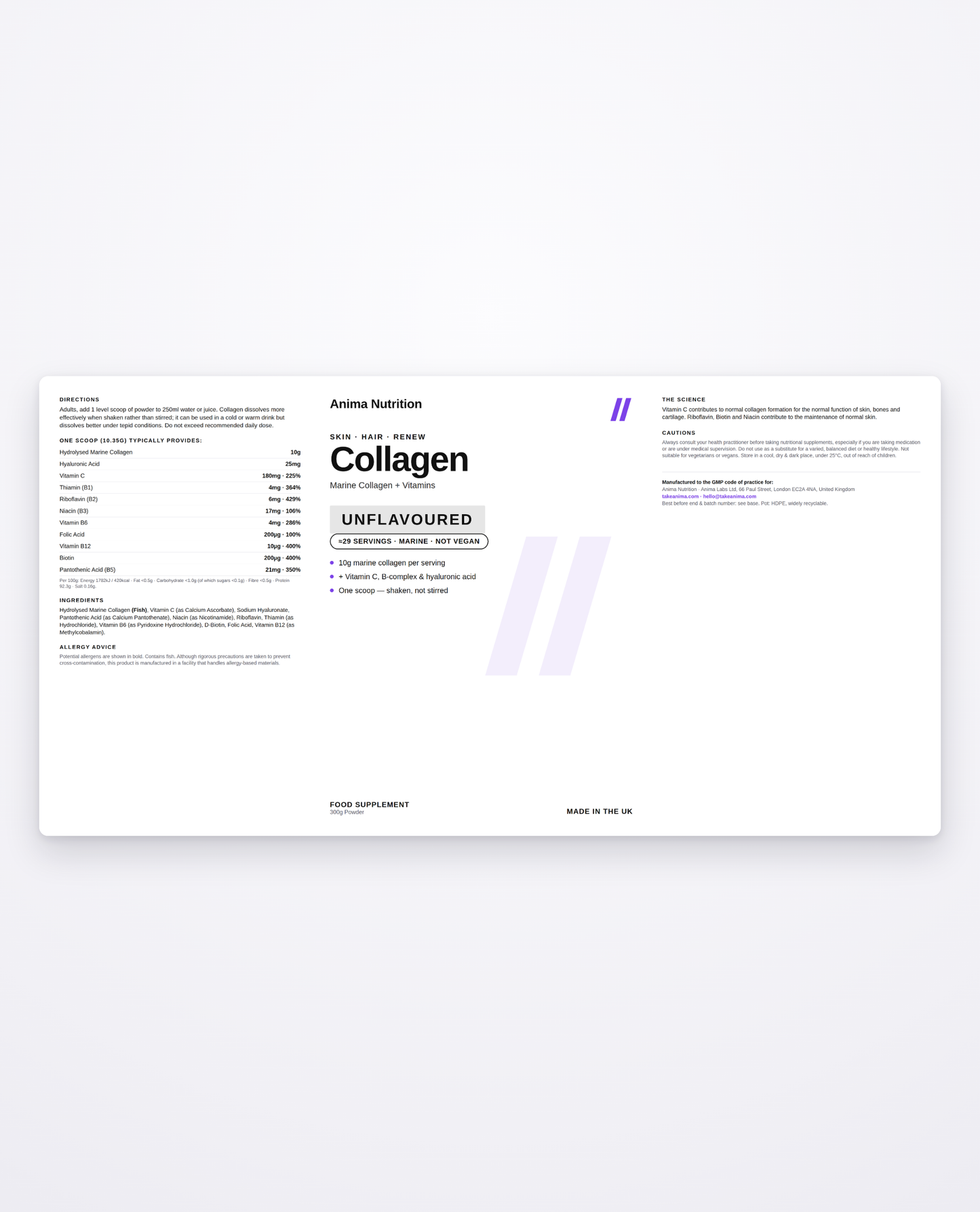 Collagen — front label detail