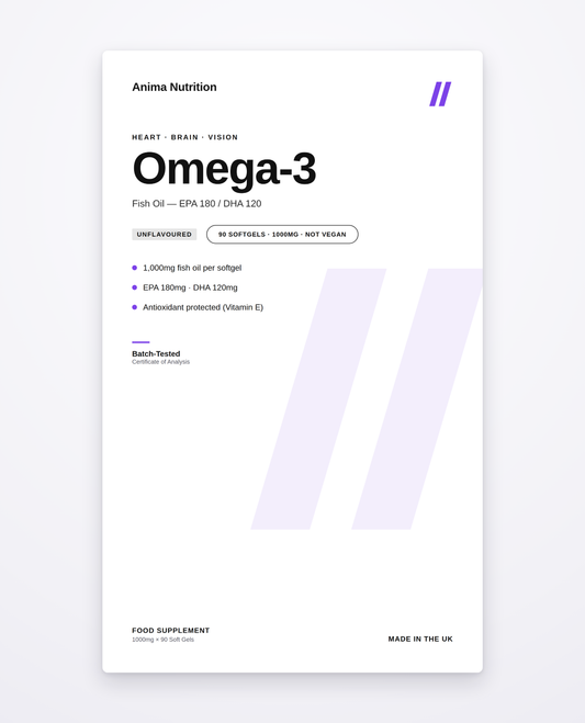 Omega-3 — front label detail