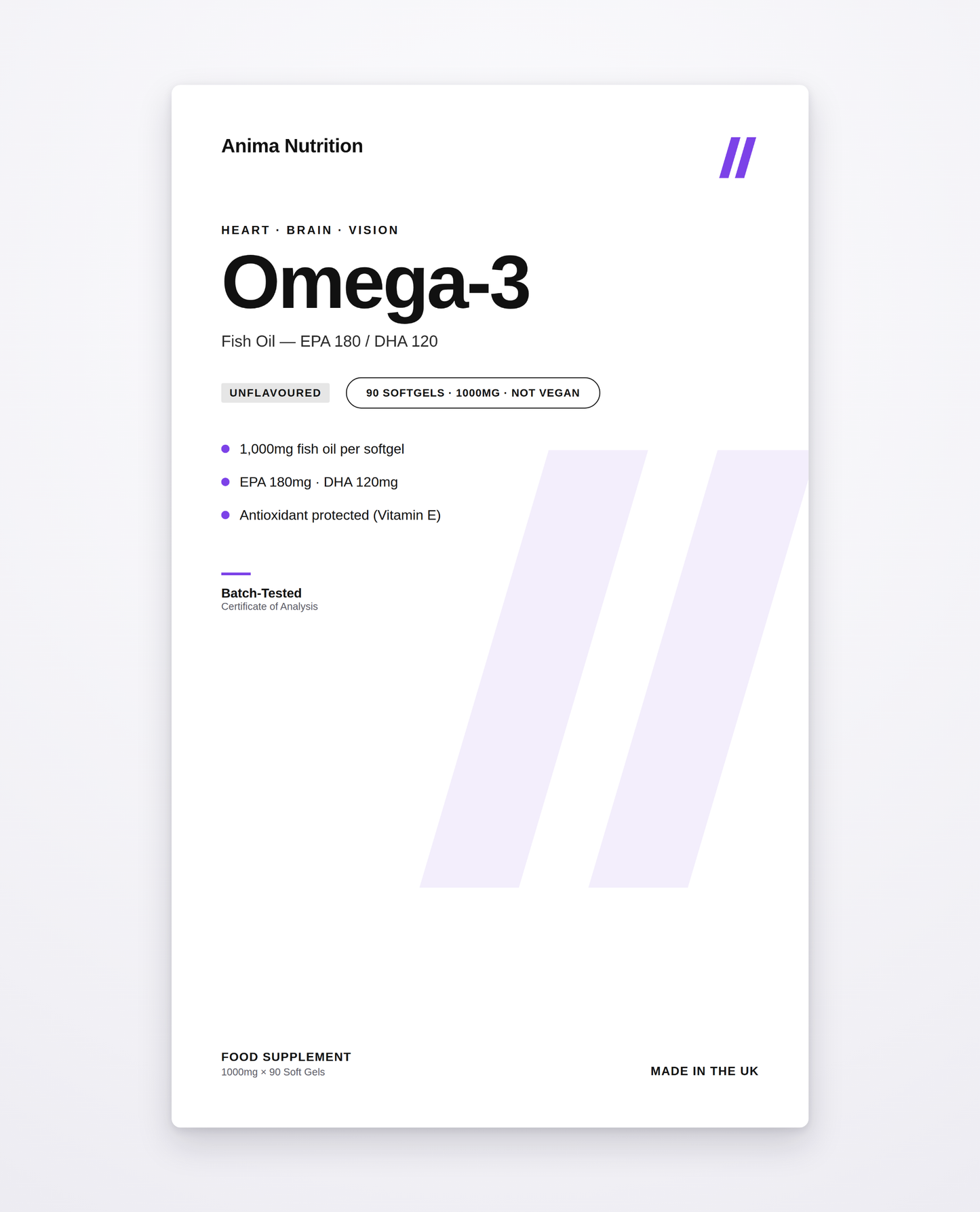 Omega-3 — front label detail