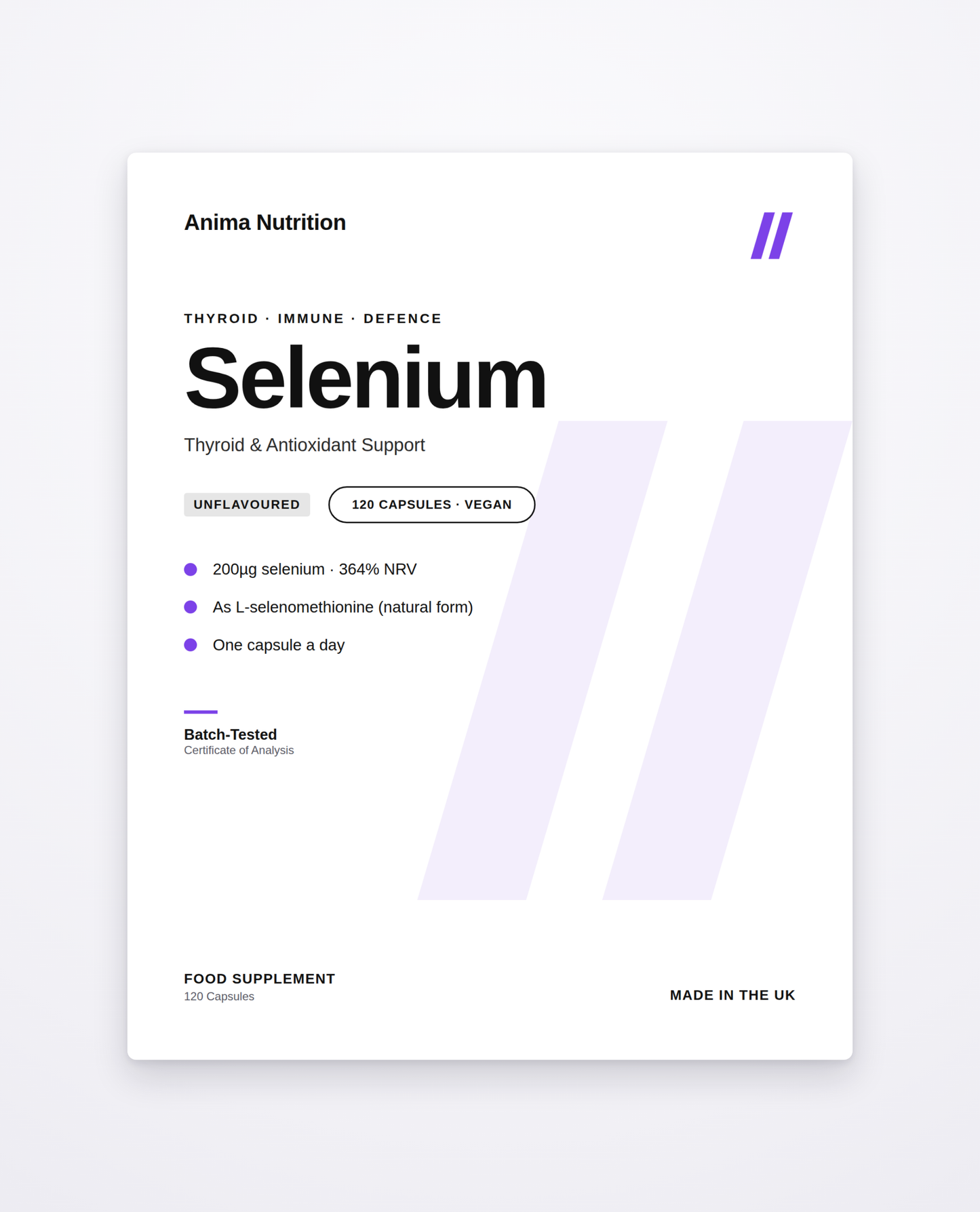 Selenium — front label detail