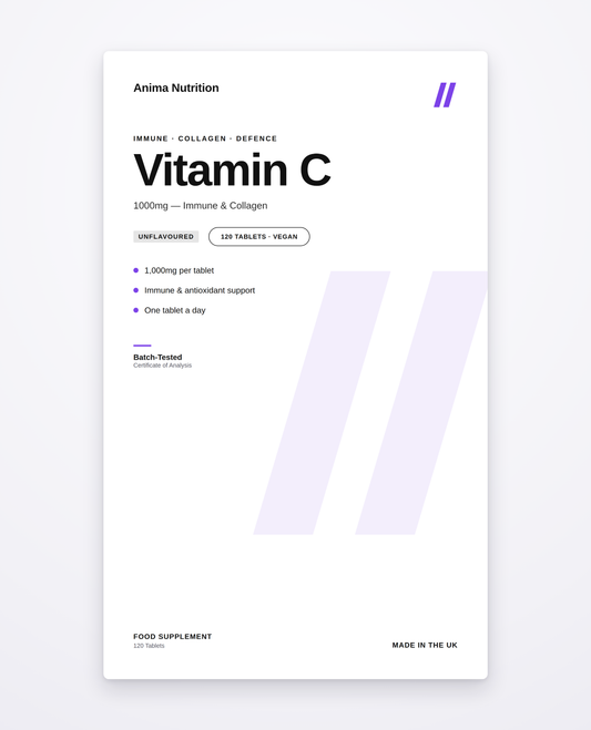 Vitamin C — front label detail