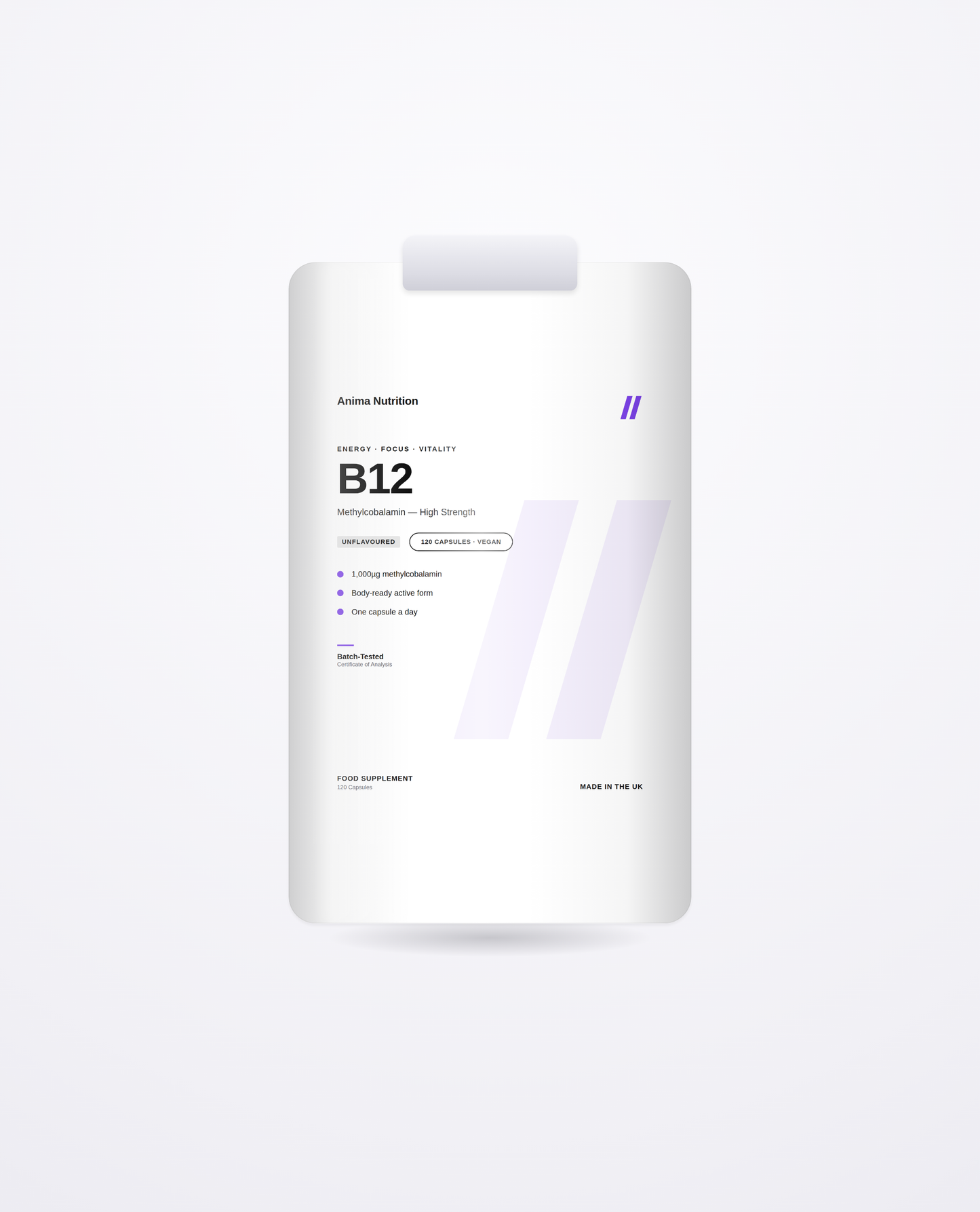 Vitamin B12 Methylcobalamin — Anima Nutrition pack